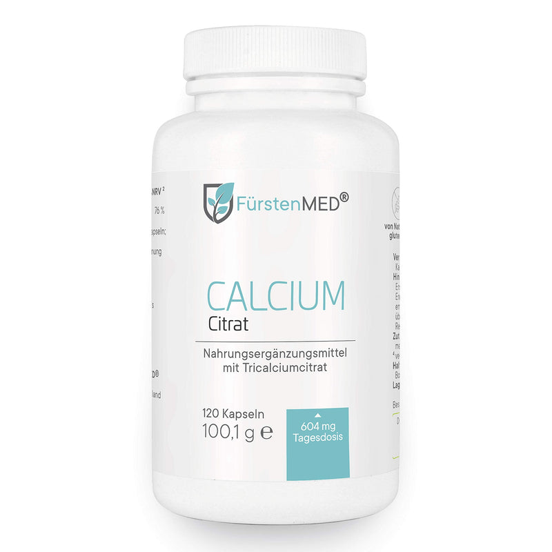 FürstenMED® Calcium Citrate Capsules - High-dose calcium - Pure calcium citrate - 120 capsules - Vegan and without additives - NewNest Australia