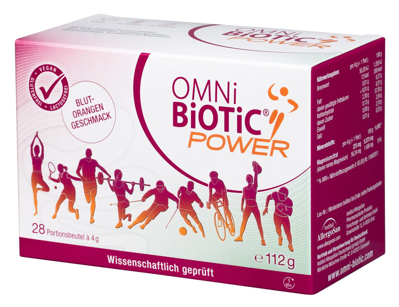 OMNi BiOTiC Power | 28 servings (112g) | 6 bacterial strains | 10 billion germs per daily dose | powder | Vegan | For daily use | With bacteria for the intestinal flora | Blood orange flavor - NewNest Australia