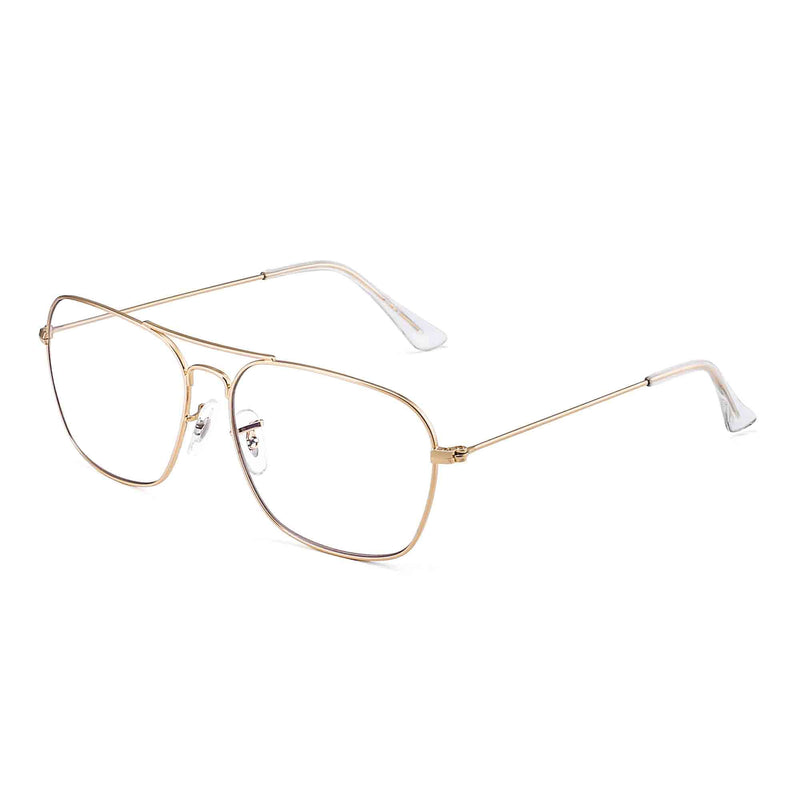 JM Aviator Blue Light Blocking Computer Glasses, Space Eye Protection Video Eyeglasses Anti Glare Women Men Gold Frame Clear Temple Tips - NewNest Australia