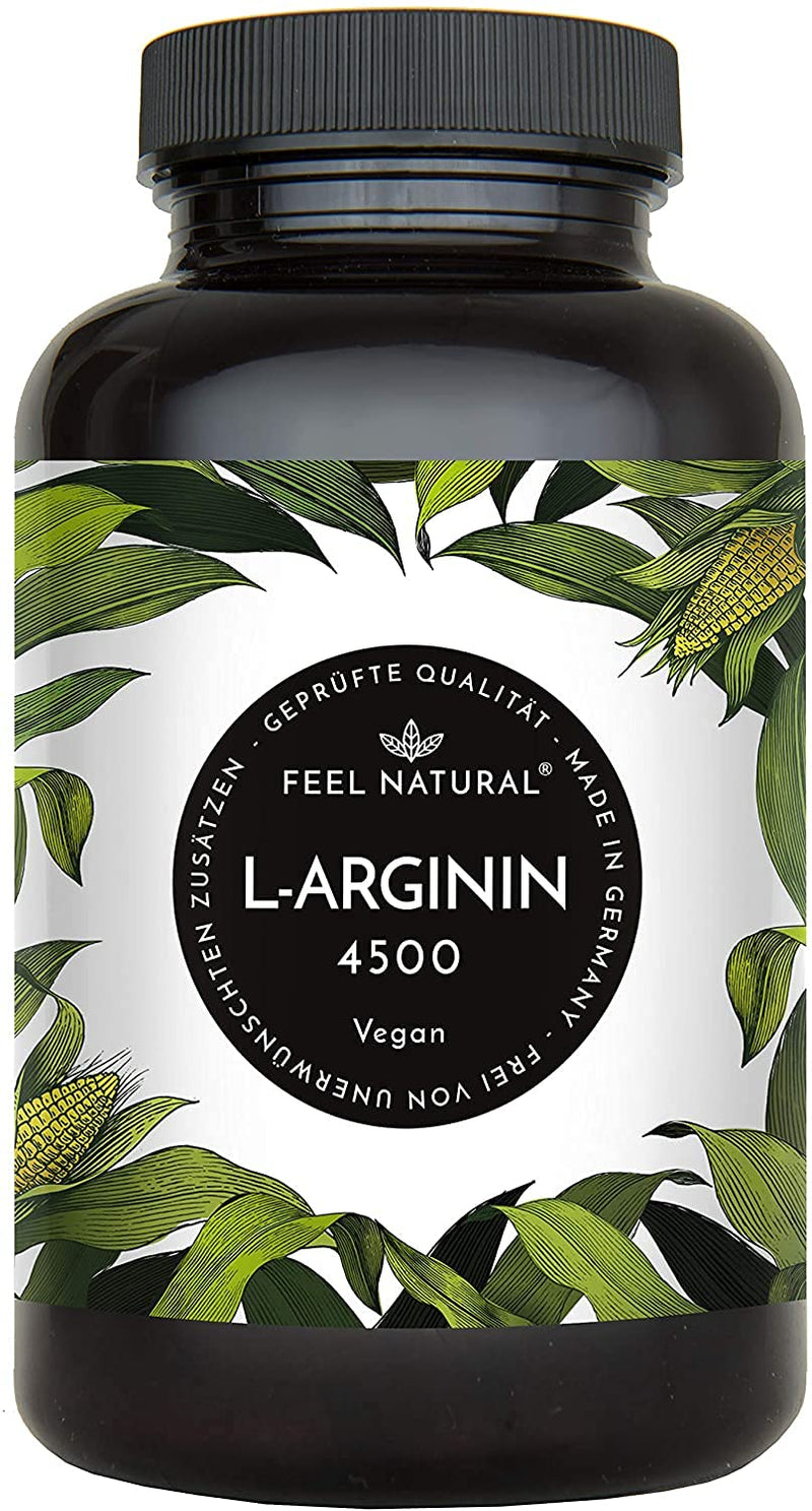 L-Arginine 365 Vegan Capsules With 4500 Mg Vegetable L-Arginine Hcl From Fermentation (Of Which 3750 Mg Pure L-Arginine) Per Daily Dose, No Additives, High Dose, Vegan, Made In Germany - NewNest Australia