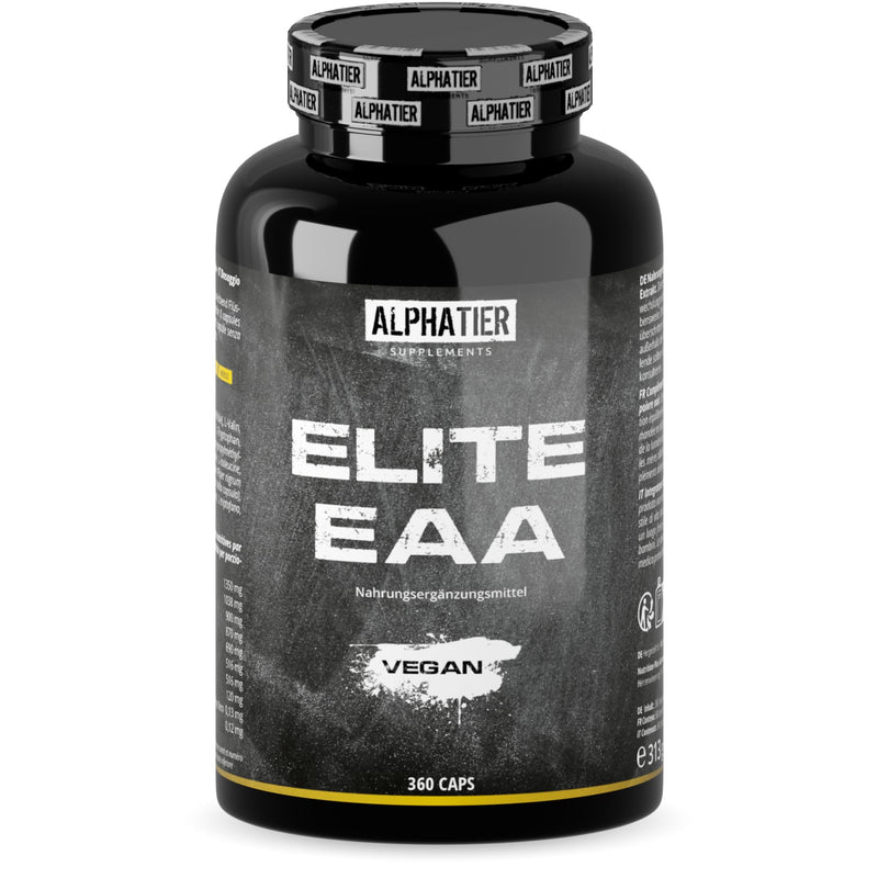 EAA capsules - 360 mega caps of 750 mg each - high dosage - 8 essential amino acids - ALPHATIER Elite EAAs protein capsules without magnesium stearate - amino capsules - fitness supplement 360 pieces (pack of 1) - NewNest Australia
