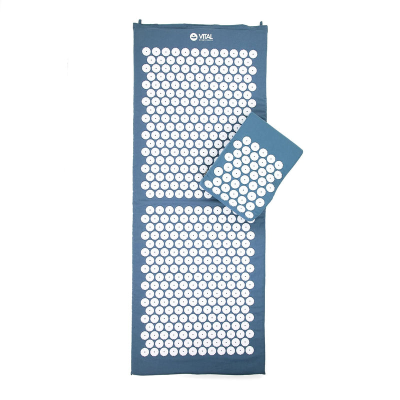 Acupressure Set Vital: Acupressure Mat & Acupressure Pillow In A Cheap Set, Revitalizing Mat For The Back And Pillow For The Neck, Soothing Relaxation Mat & Cushions Midnight Blue - NewNest Australia