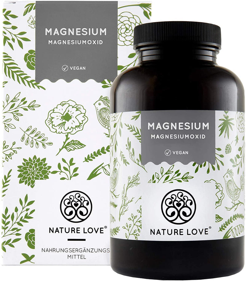 Nature Love Magnesium - 660Mg (400Mg Elemental) Per Capsule - 365 Capsules (Annual Supply) - More Concentrated Than Magnesium Citrate - Laboratory Tested, High Dosage, Vegan, Produced In Germany - NewNest Australia