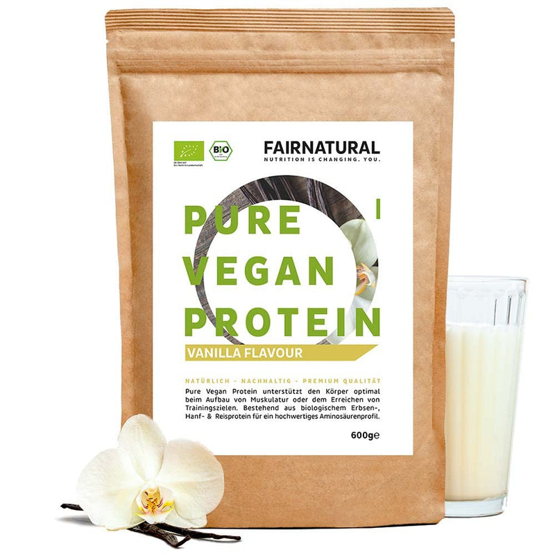 Fairprotein Vegan Organic Protein Powder Without Soy [From Germany] - 3K Organic Rice Protein, Hemp Protein & Pea Protein For Cooking, Baking & As Organic Protein Shake, Vegan Organic Protein Powder 650 G - NewNest Australia