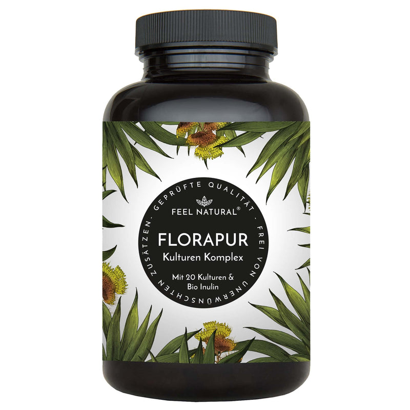 Florapur Cultures Complex (Complex Cultures) ‚ 18 Strains Of Bacteria, 180 Vegan Enteric Coated Capsules. No Unwanted Additives. Laboratory Tested, Vegan And Made In Germany - NewNest Australia