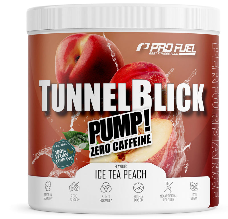 Pump booster without caffeine ICE TEA PEACH 440g - TUNNELBLICK® PUMP matrix with citrulline, arginine, taurine, tyrosine and plant extracts - high-dose pre-workout booster caffeine-free - 100% vegan 20 servings (pack of 1) - NewNest Australia