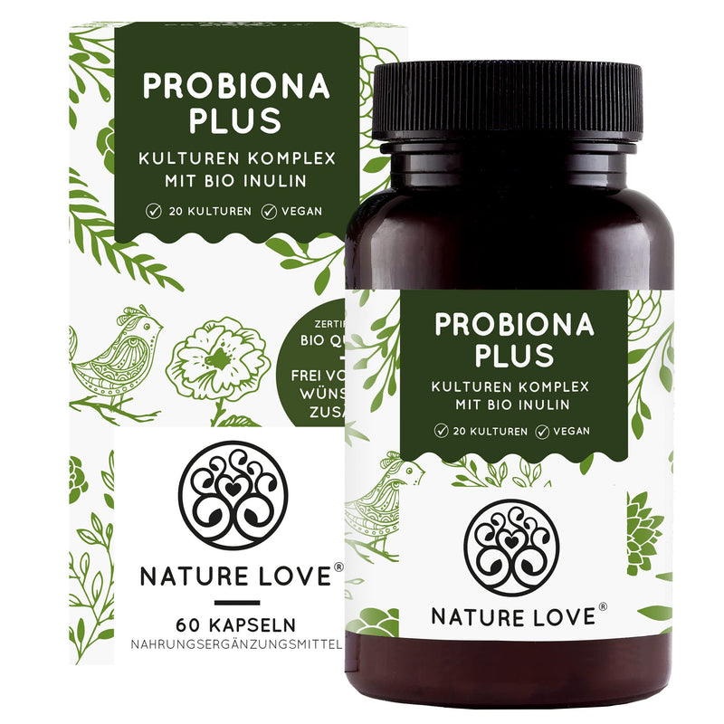 Nature Love Probiona Plus ‚ 120 Billion Cfu Per Daily Dose (High Dose) ‚ 20 Bacterial Strains + Organic Inulin ‚ Gastric Juice Resistant Capsules ‚ Vegan - NewNest Australia