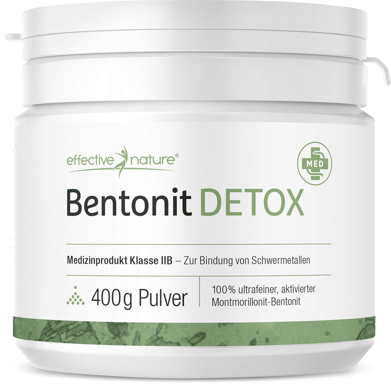 Effective Nature - Bentonite Detox - 400 G - Certified Medical Device For Binding Heavy Metals In The Body - 100% Ultra-Fine - Made In Germany - No Unwanted Additives - NewNest Australia