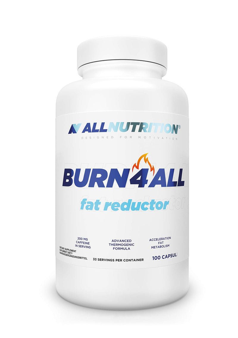Allnutrition Burn4All Fat Reductor L-Carnitine Very Effective Body Fat Loss Provides Energy Suppresses Appetite Dietary Supplement No Additives 100 Capsules 33 Servings - NewNest Australia