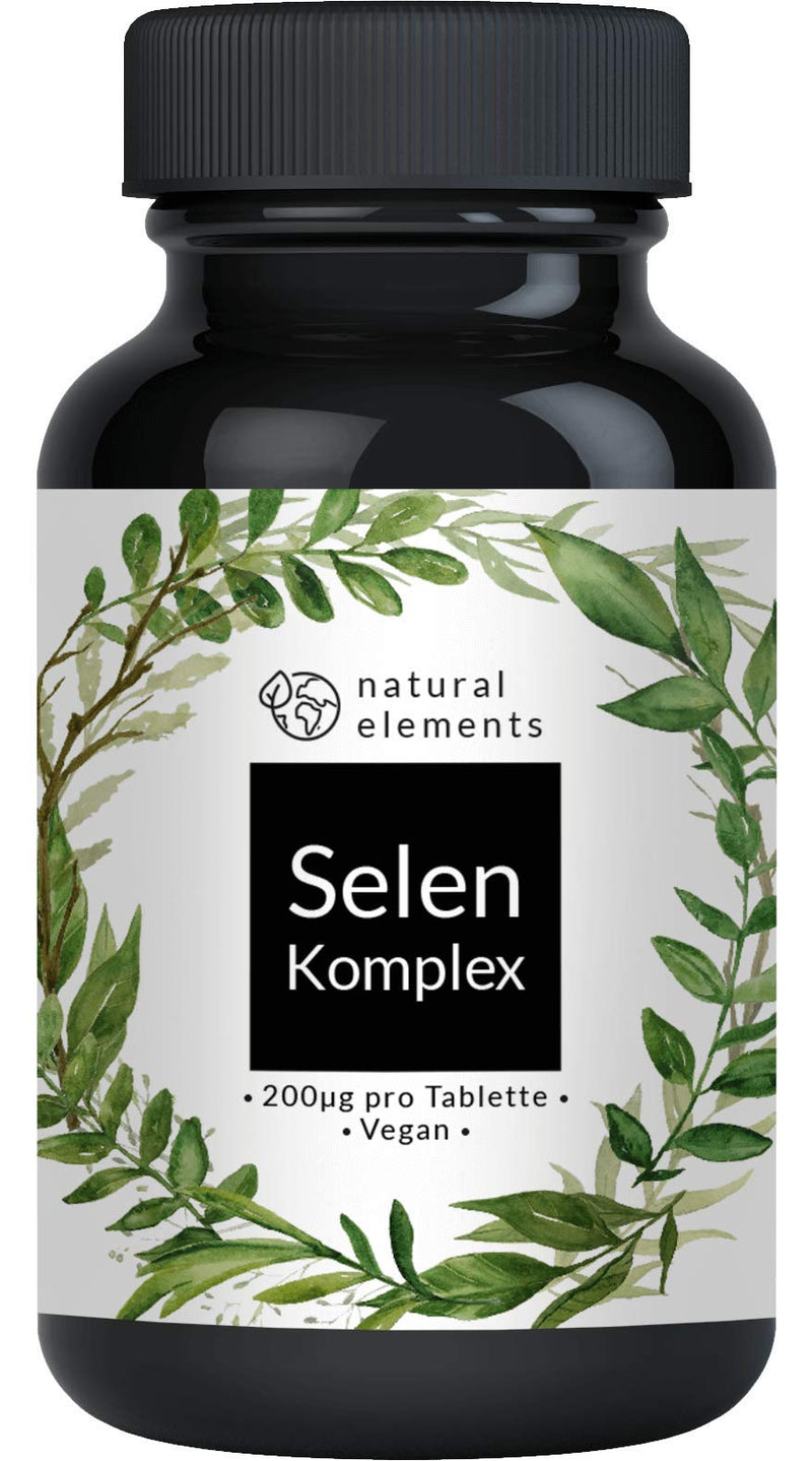 Selenium Complex - 365 Tablets with 200μg Each - Premium: Complex of Sodium Selenite and Selenomethionine - High Dose, Without Magnesium Stearate, Vegan and Made In Germany - NewNest Australia