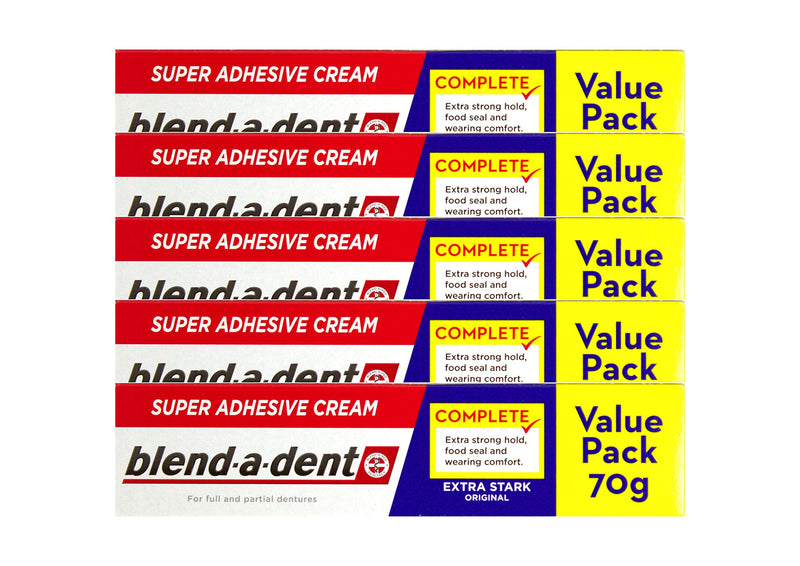 5x Blend-a-dent super adhesive cream extra strong original 70g value pack - NewNest Australia