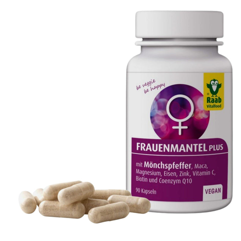 Raab Vitalfood Women's coat plus, 90 capsules, vegan, with extracts of women's coat herb and monk's pepper fruit, with iron, magnesium, zinc, biotin, coenzyme Q10 and vitamin C - NewNest Australia
