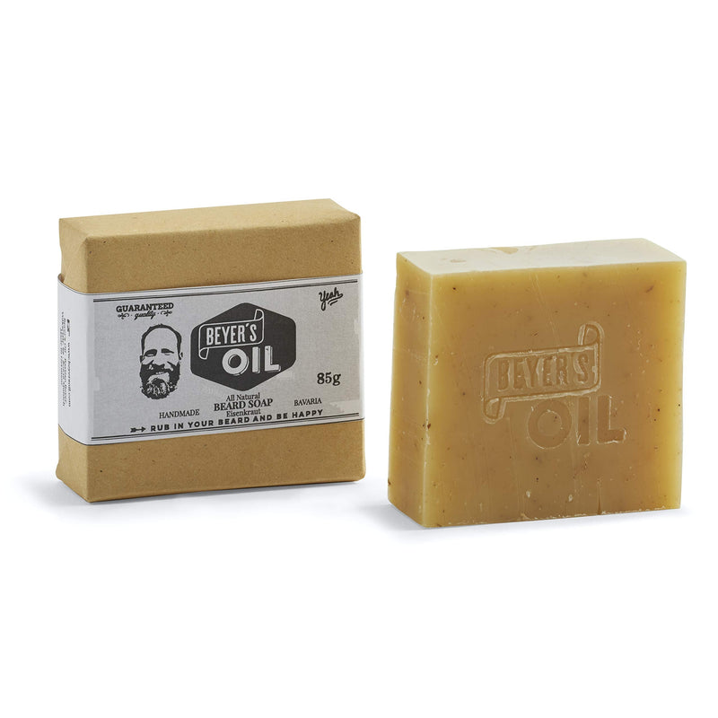 Beyer's Oil Beard Soap Verbena 85g - Handmade in Bavaria - 100% natural - With real verbena leaves - Nourishes the skin, makes the beard soft and smooth - NewNest Australia