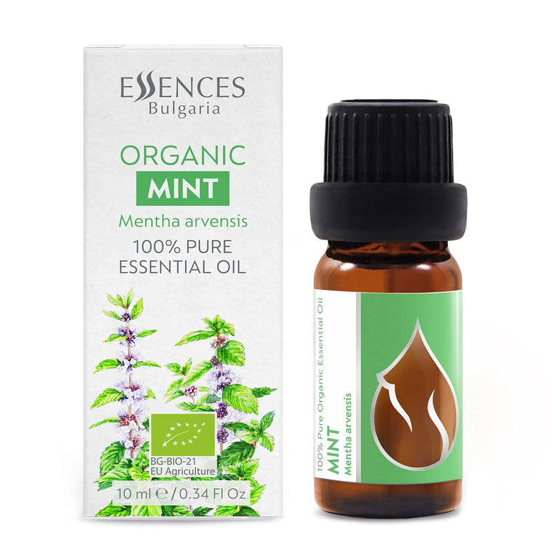 Essences Bulgaria Organic Japanese Mint Essential Oil 10 Ml | Mentha Arvensis | 100% Natural | Undiluted | Organic Certified | Top Quality From Family Business | No Genetic Engineering | Vegan - NewNest Australia