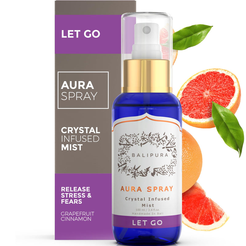 BALIPURA - Healing Crystals Auric blends of essential oils of cinnamon and grapefruit, amethyst, sodalite & clear quartz. "Let Go" Aura Mist Handmade in Bali, 100ml Let go - NewNest Australia