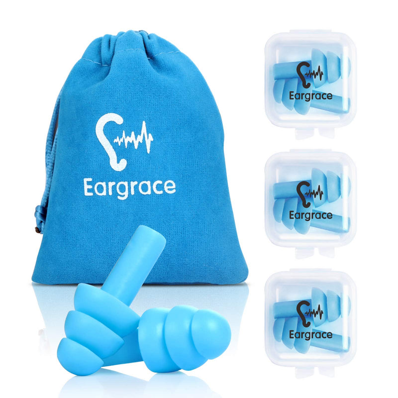 Reusable Silicone Ear Plugs - 3 Pairs - Snr 31 Waterproof Soft Hypoallergenic - Comfortable Noise Canceling Ear Plugs For Sleeping And Airplane With Travel Bag - NewNest Australia