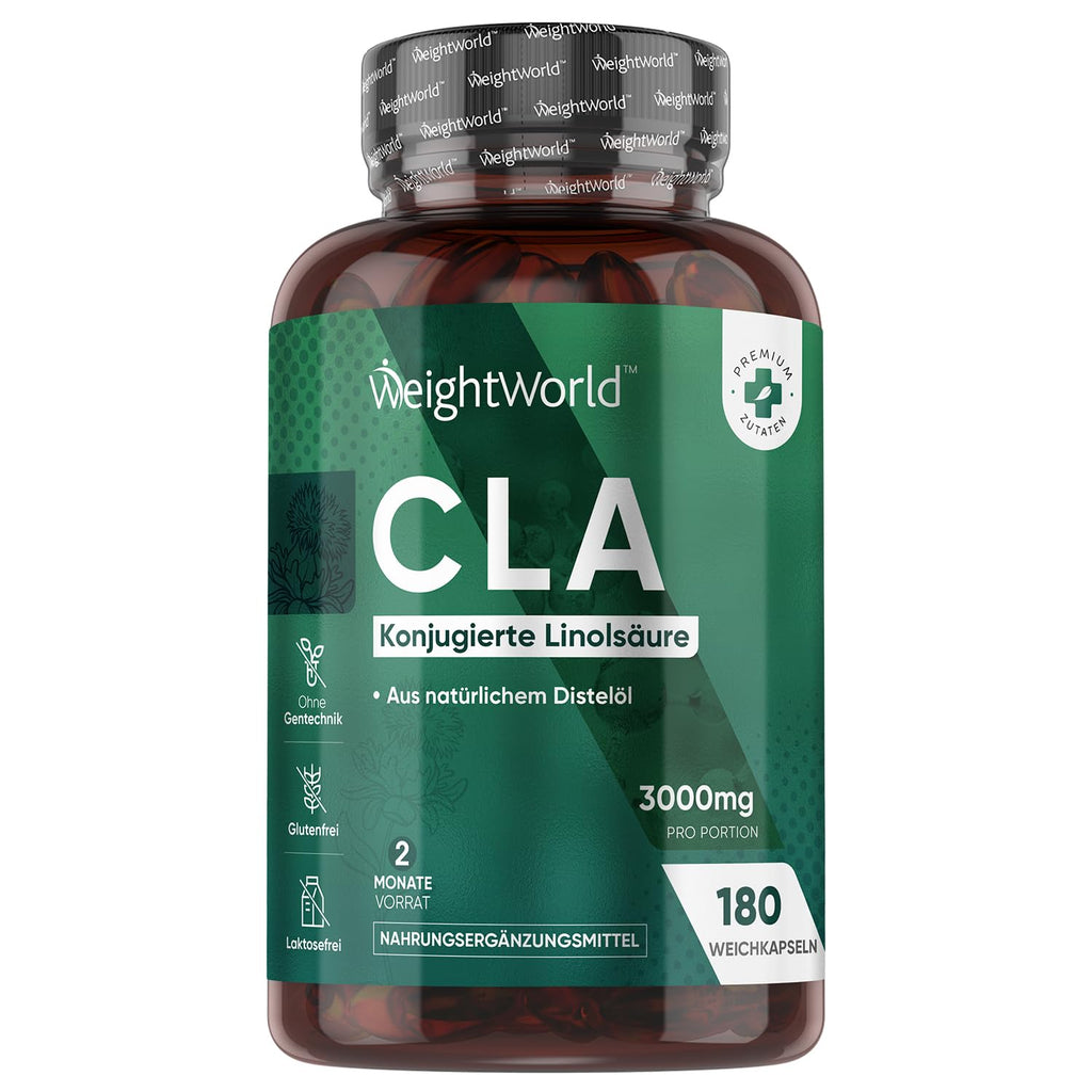 Cla Capsules - 3000 Mg Cla Per Daily Quantity - 180 Softgels - Conjugated Linoleic Acid Made From 100% Pure Safflower Oil Suitable For Men And Women - Sports, Fitness And Training - Conjugated - NewNest Australia