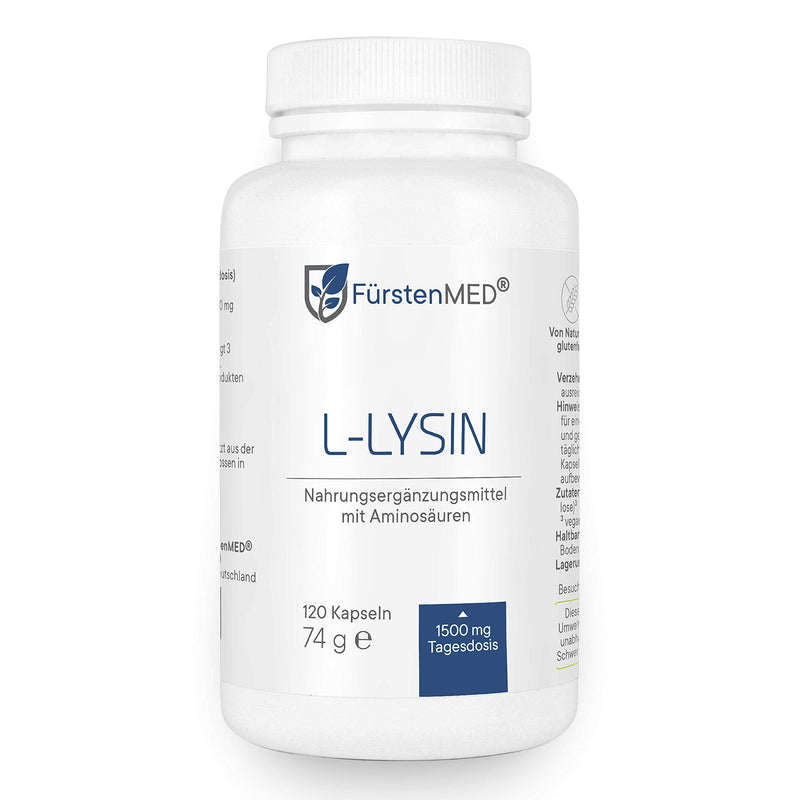 F√ºrstenmed L-Lysine Capsules - 1500 Mg L Lysine Amino Acid Lysine High Dose & Vegetable Fermented - 120 L Lysine Capsules High Dose - Vegan And No Additives - NewNest Australia