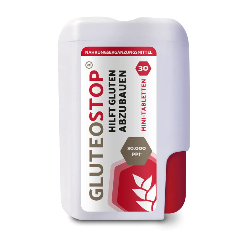 GluteoStop - helps break down gluten - gluten sensitivity - low-gluten diet - enzyme (30 mini tablets) 30 pieces (pack of 1) - NewNest Australia