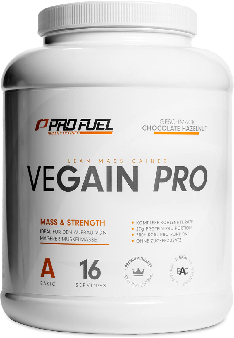 Weight Gainer CHOCOLATE HAZELNUT 2.2kg Mass Gainer - 100% Vegan - complex carbohydrates + vegan protein - ideal for building muscle - very tasty - without soy or maltodextrin - made in Germany 2.2 kg (pack of 1) - NewNest Australia