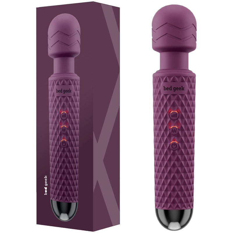 Wireless Magic Wand Massager Electric Wand Massager For Neck Shoulders Legs 20 Vibration Patterns & 8 Speed Levels Vibrator Promotes Stress Relief Wireless Massage Stick Purple - NewNest Australia