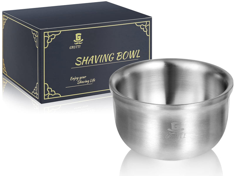 GRUTTI shaving bowl, 3-layer stainless steel shaving pot, high-quality bowl for whipping foam, suitable for any shaving soap, shaving soap bowl, 12.5 cm (4.92 inches) 12.5 cm (pack of 1) - NewNest Australia
