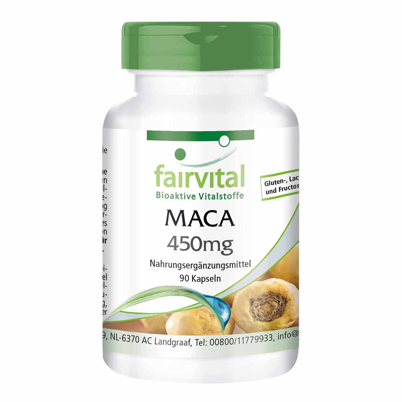 Maca Capsules 450 mg - High Dose - Vegan - 90 Capsules - 5-Way Concentrated Root Extract - NewNest Australia