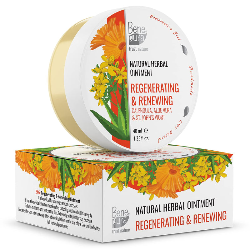Benepura Marigold Ointment - Natural Wound And Healing Ointment With Aloe Vera - Calendula Wound Ointment Anti-Inflammatory - Scar Ointment And Burning - Calendula Cream - Scar Cream - 40 Ml - NewNest Australia
