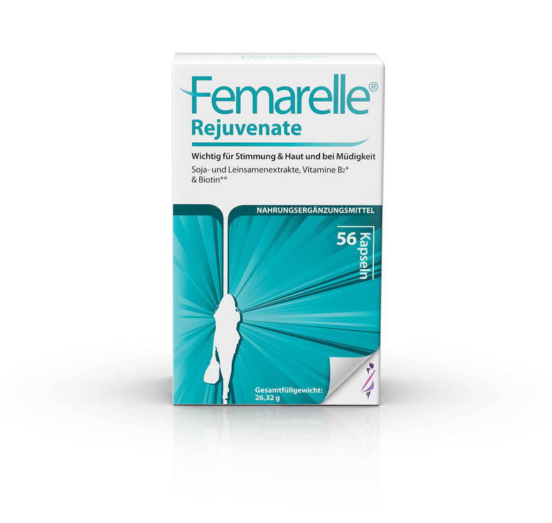 Femarelle Rejuvenate 56 Capsules - At the beginning of menopause with DT56a, vitamin B2, biotin and flaxseed extract - Help with mood swings, tiredness, exhaustion and maintenance of skin and hair before menopause - NewNest Australia