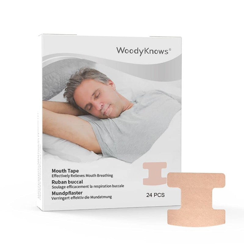 Woodyknows Mouth Band, Anti Snore Mouthstrips For Deep Sleep, Developing Habit Of Nose Breathing, Maintaining Natural Face Shape (Medium Strength, Original Model, 24 Pack) - NewNest Australia