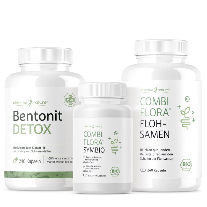 SIMPLE CLEAN - 4-week intestinal treatment - intestinal cleansing in capsule form - gentle and effective - with bentonite detox, Combi Flora SymBIO and organic psyllium husks - NewNest Australia
