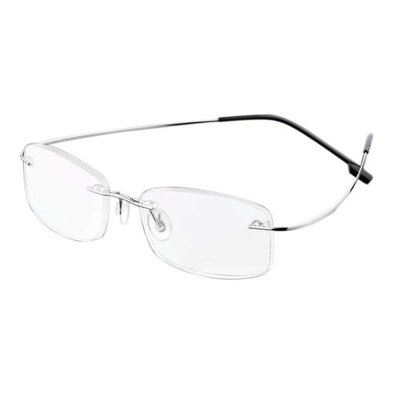 Rimless reading glasses super light titanium reading aid for men and women silver +1.50 - NewNest Australia
