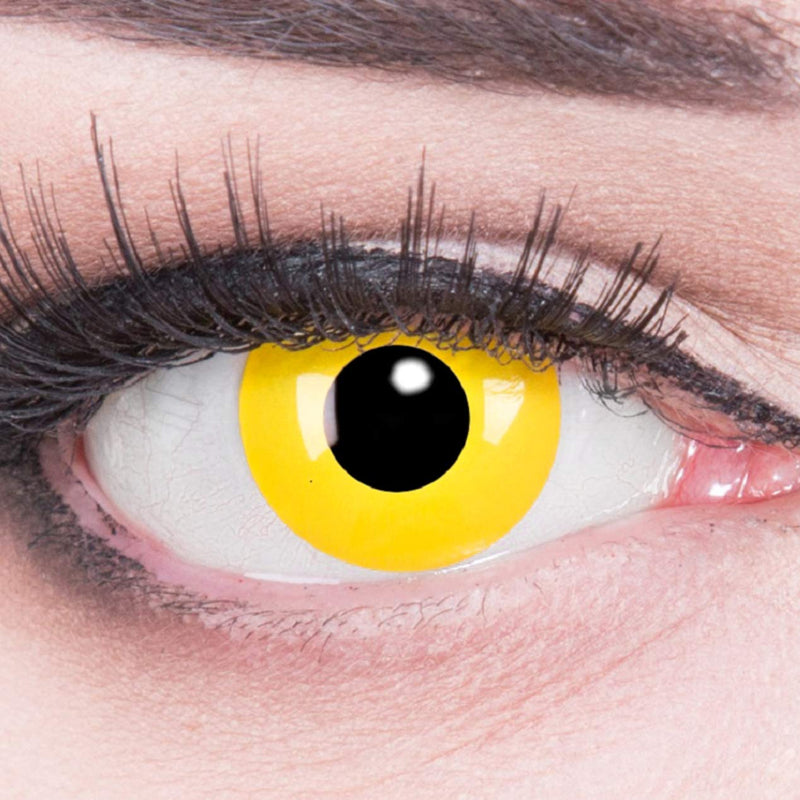 Glamlens Colored Contact Lenses Yellow for Carnival Halloween, 1 Pair Yellow Crazy Fun Contact Lenses with Container Top Quality with Strength - NewNest Australia