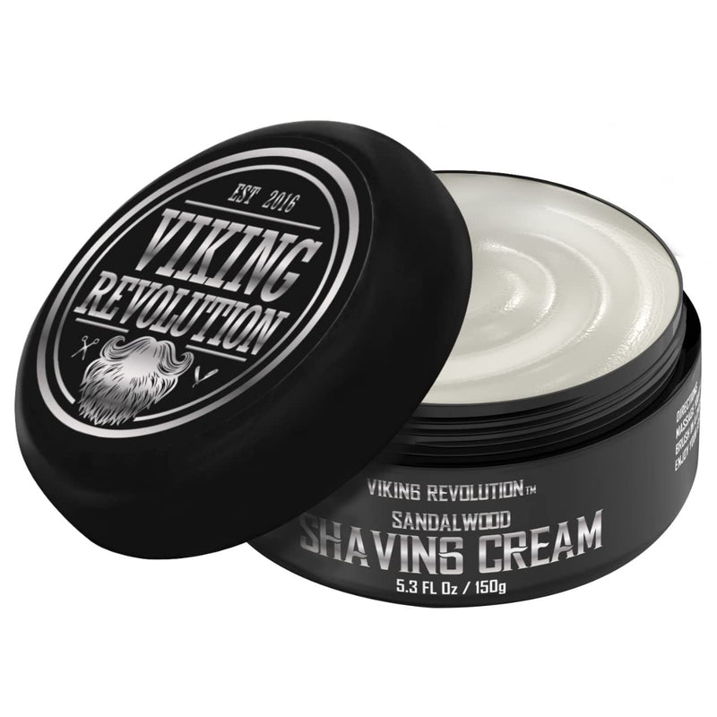 Viking Revolution - Luxury Shaving Cream Men - Sandalwood Scent - Soft, Smooth & Silky Shaving Cream Men - Rich Foam for the Smoothest Shave - 150 g Sandalwood - NewNest Australia