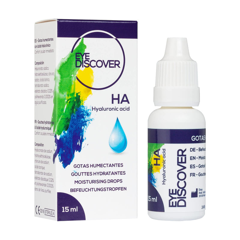 EYE DISCOVER eye drops for dry eyes with hyaluronic acid, wetting drops with double moistening, 15 ml 15 ml (pack of 1) - NewNest Australia