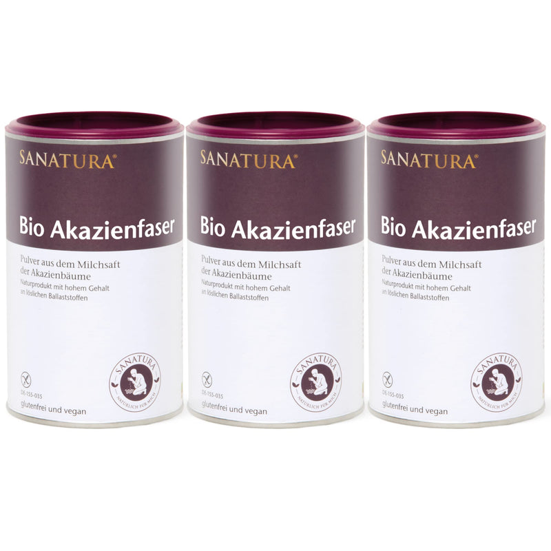 3 X 180 G Sanatura Organic Acacia Fiber Powder, 540 G, Valuable Fiber Supplier Made From Acacia Fibers, Soluble Fiber, Vegan, Gluten-Free And Fructose-Free, Well Tolerated - NewNest Australia