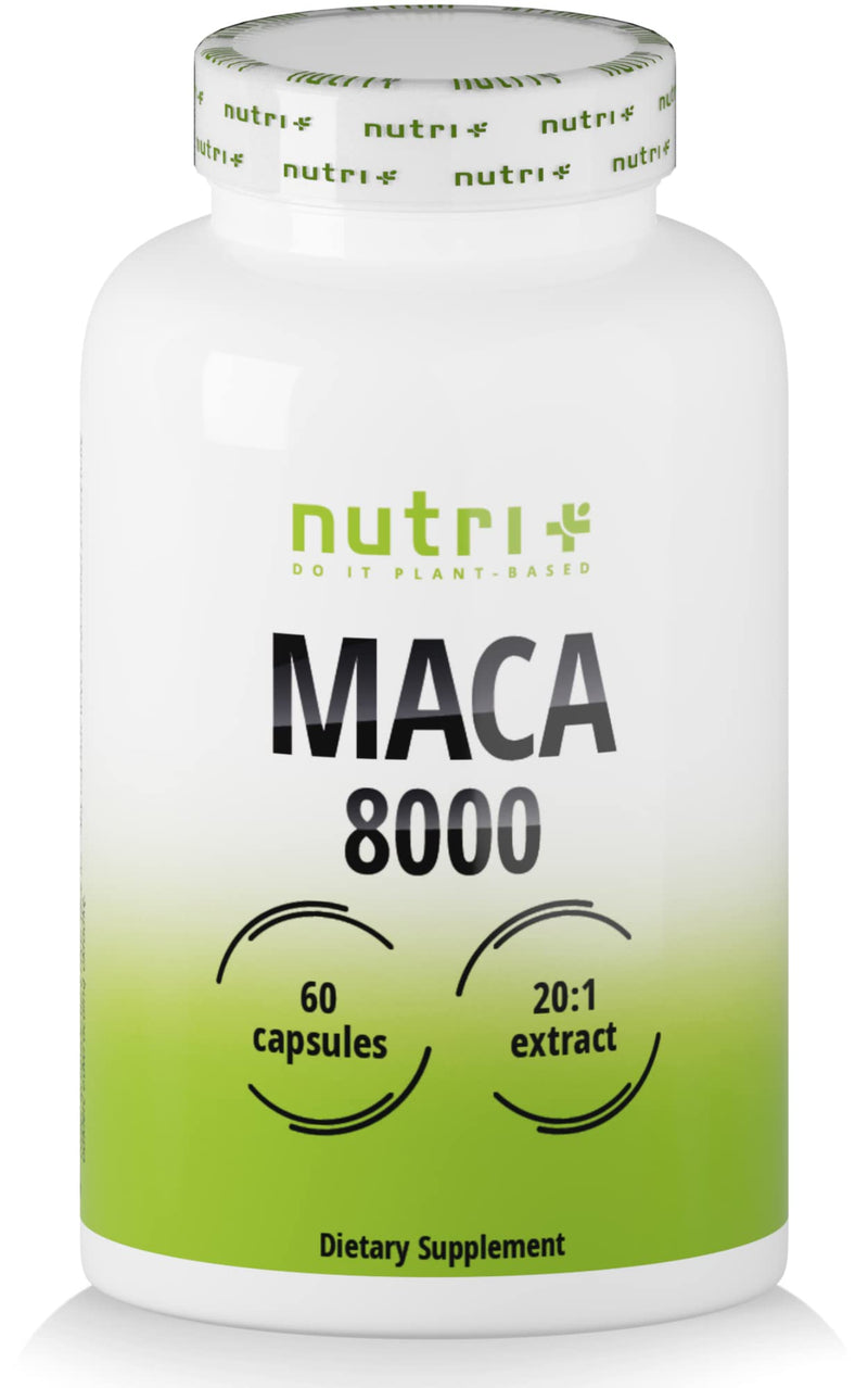 Maca Capsules Gold 8000 - Highly Dosed + Vegan - Original 20:1 Premium Extract (Root Powder) - 60 Macca Capsules - Laboratory Tested for Men & Women - NewNest Australia