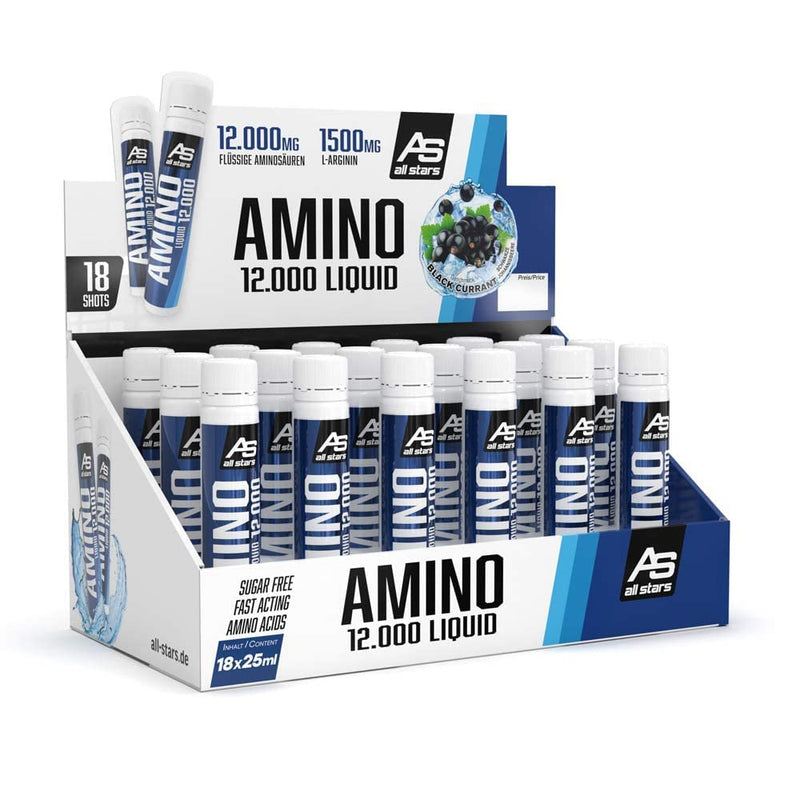 All Stars Amino Liquid 18 X 25 Ml Black Currant I Amino Acids Liquid & High Dosage I Drink With Bcaa + Glutamine + L-Arginine I Syrup For Mixing With Water I Liquid Supplement, Sugar-Free - NewNest Australia