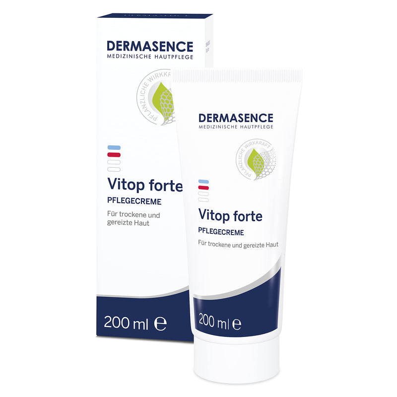 Dermasence Vitop Forte Care Cream - Skin Protective Basic Care For Dry And Neurodermatitis Prone Skin - Preventive Inflammation - With Active Complex Of Woad And Aloe Vera - 200 Ml - NewNest Australia