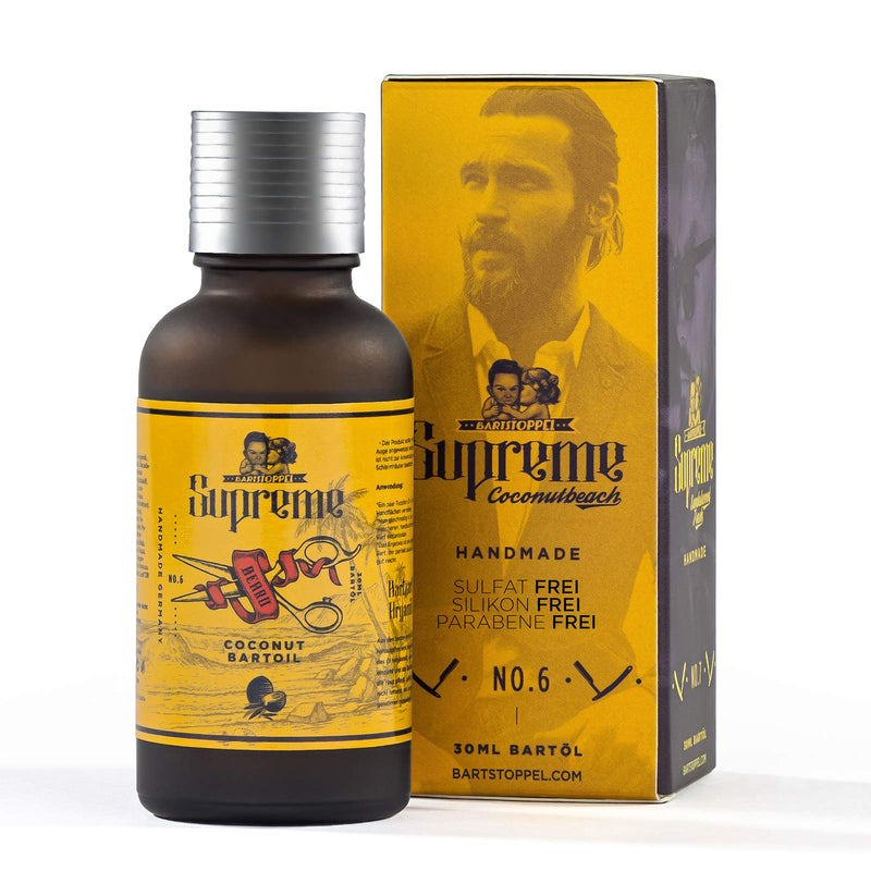 Beard Oil Coconut Cocos Bartstubble® Supreme Men - Tropic Fragrance - Daily Beard Care - 3-Day Beard to Full Beard - Beard Oil Vegan - Castor Oil for Beard Growth - NewNest Australia