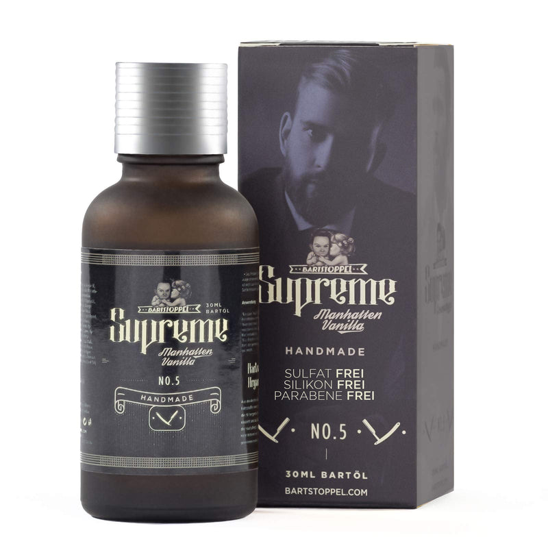 Beard Oil Vanilla Fragrance Bartstoppel® Supreme Men - Daily Beard Care - 3-Day Beard to Full Beard - Beard Oil Vegan - Castor Oil for Beard Growth 30 ml (Pack of 1) - NewNest Australia