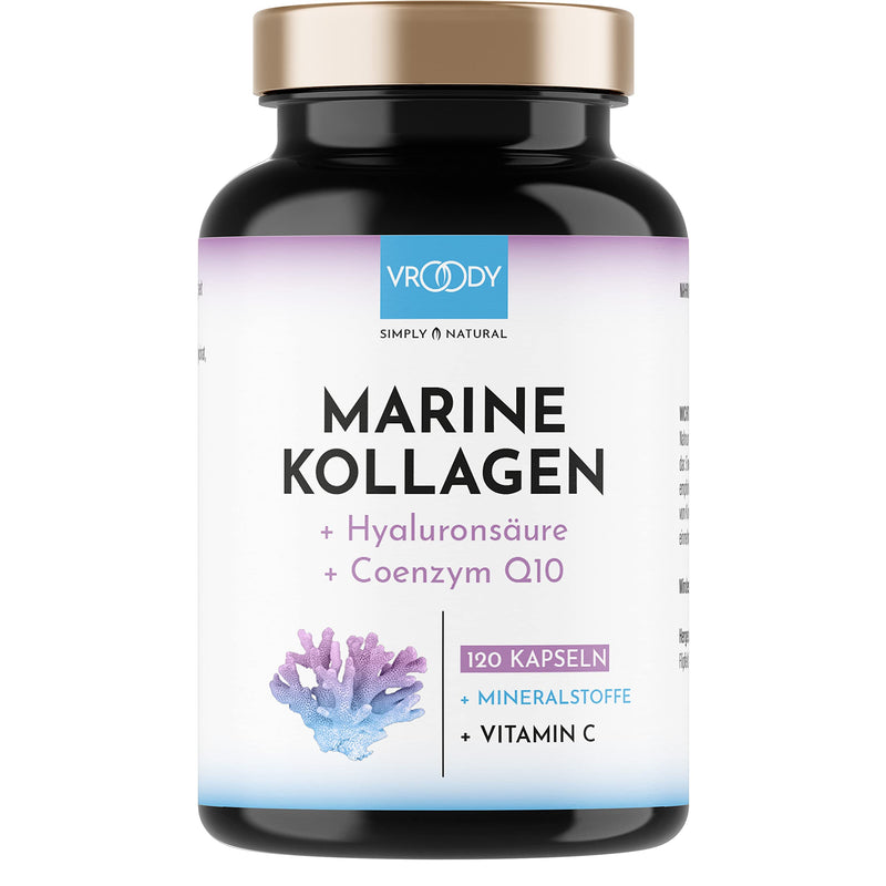 Premium Marine Collagen Combo 1000mg + Q10, hyaluronic acid, copper, manganese, vitamins C, zinc & biotin contribute to the maintenance of normal skin & hair; Made in Austria by VROODY - test result VERY GOOD! - NewNest Australia