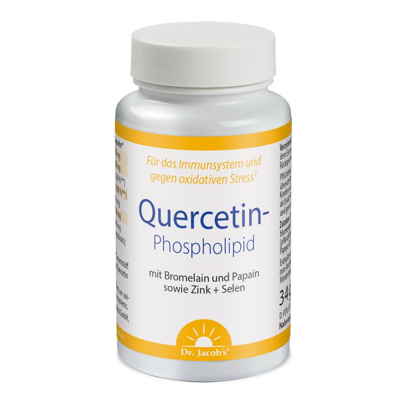 Dr. Jacob's Quercetin Phospholipid 34.6 g 60 capsules I 20 times higher bioavailability I with valuable enzymes bromelain & papain, zinc & selenium I for the immune system¹ & against oxidative stress² - NewNest Australia