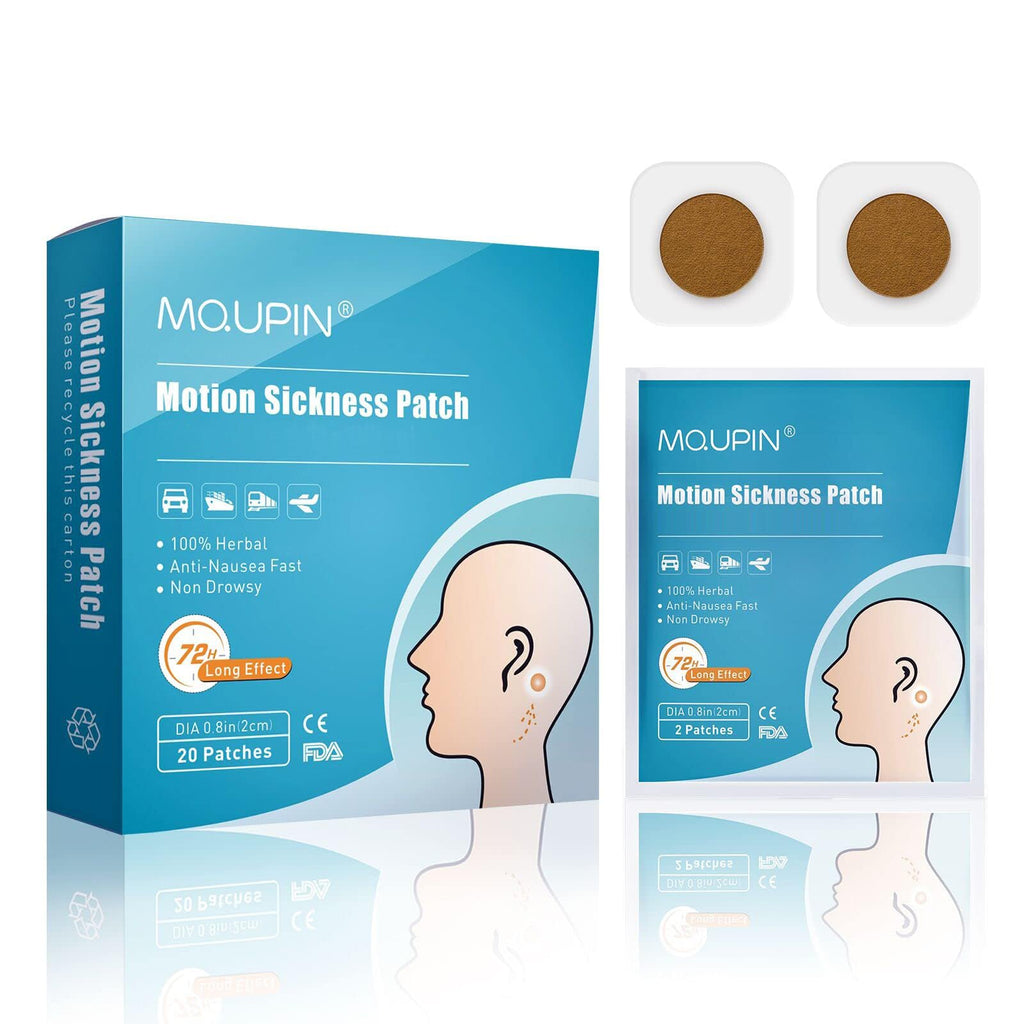 Mqupin Travel Sickness Plaster For Car And Boat Trips, Cruises And Air Travel, Relieves Nausea, Dizziness, Sea Sickness Vomiting, Acts Quickly And Without Side Effects - NewNest Australia