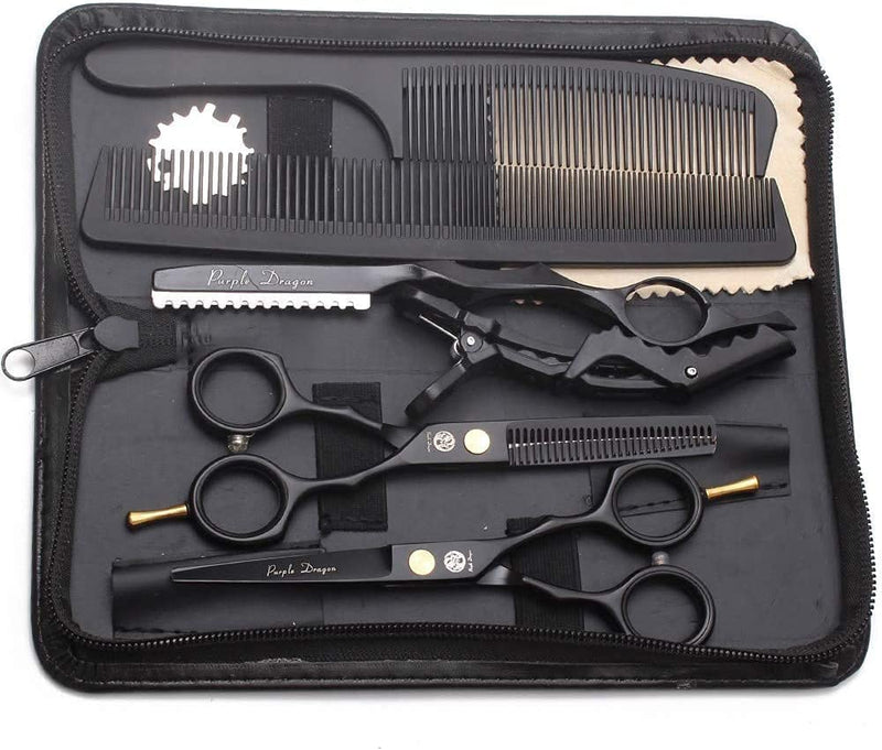 Purple Dragon Hair Scissors 5.5 Inch Professional Hairdressing Scissors Hairdressing Scissors Set Perfect Haircut for Men and Women Sharp Scissors for Barber/Hairdresser/Beginners (Black) Black - NewNest Australia