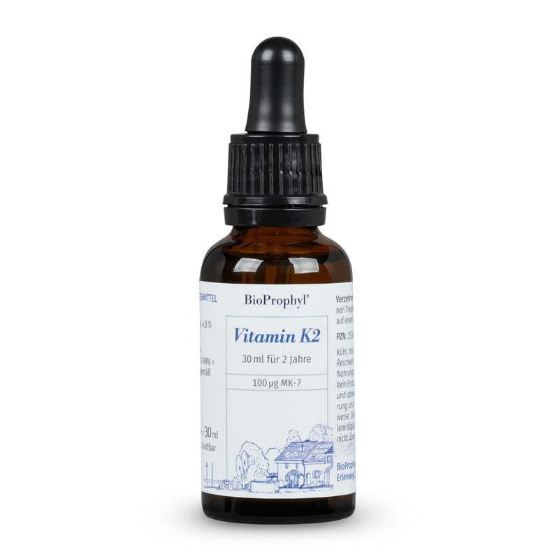 BioProphyl® Vitamin K2 drops with 100 µg K2 from fermentative production dissolved in native olive oil - 600 drops - 100% vegan - NewNest Australia