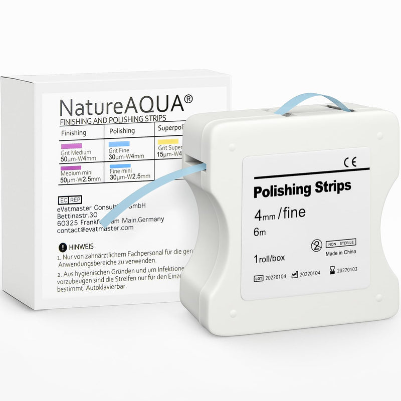 Tooth Sandpaper, Dental Polishing Strips, Size Fine - 30Œºm Size Of Grains - 4 Mm Width - 6 M/Rolls/Box, Natureaqua Resin Tooth Polishing Interdental Sanding Tool (Blue) - NewNest Australia