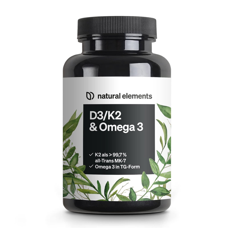 Vitamin D3 + K2 + Omega 3 - Premium K2VITAL® from Kappa 99.7+% All-Trans K2 - Premium Omega 3 in triglyceride form and bioavailable D3 - produced in Germany & laboratory tested - NewNest Australia