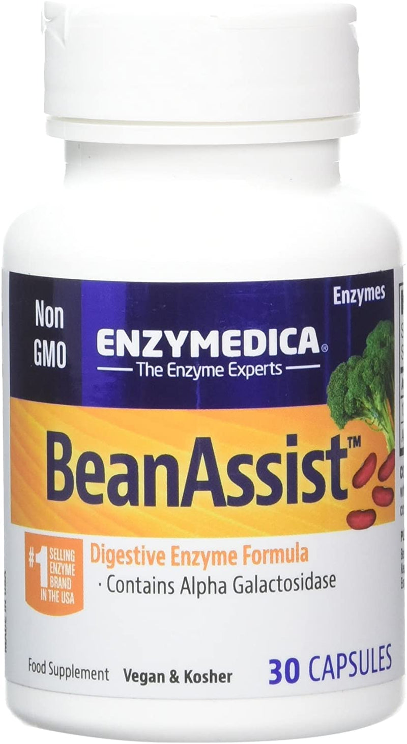 Enzymedica - Beanassist (30 Capsules) | Food Intolerance Dietary Supplement With Digestive Enzymes, Bacterial Cultures For Healthy Digestion Against Stomach & Digestive Disorders - NewNest Australia