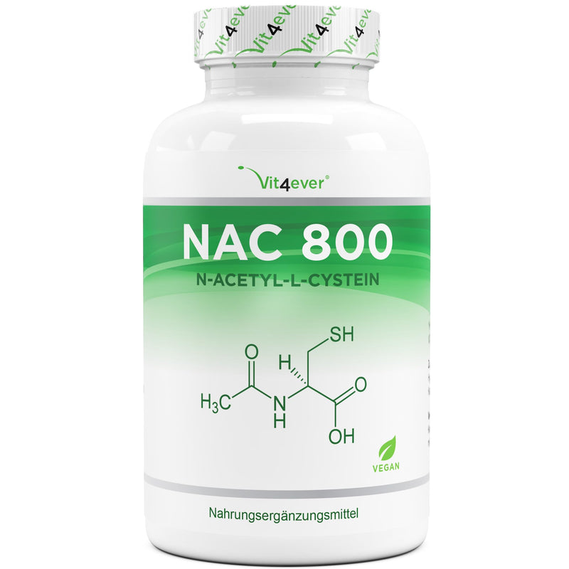 Nac - N-Acetyl L-Cysteine 180 Capsules With 800 Mg Each - 6 Month Supply - Laboratory Tested (Active Ingredient Content & Purity) - Vegan - High Dose - Premium Quality - NewNest Australia
